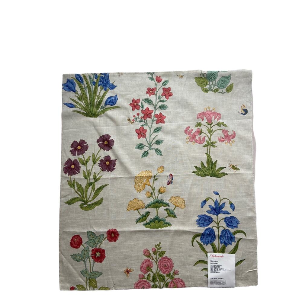 Scalamandre "Raj Botanica" fabric flowers vintage swatch 26 х 29